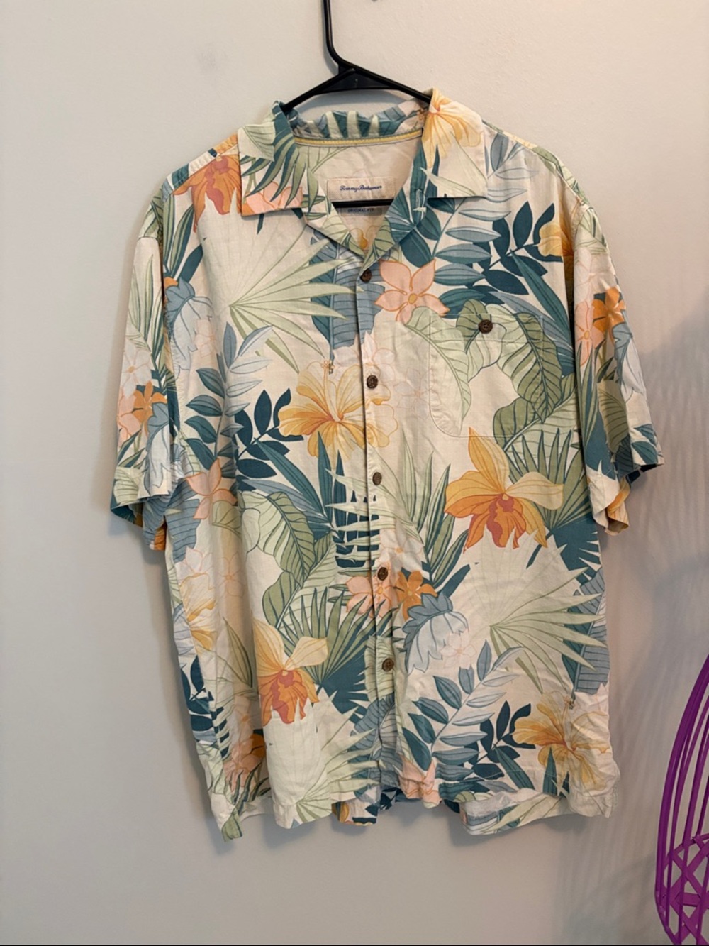 Tommy Bahama Tropical Floral Short-Sleeve Silk Button-Down